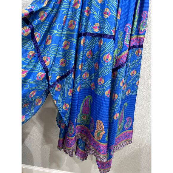 Belma Royal Blue Smocked Flowy Sleeveless Plus One Size Summer Dress - Picture 4 of 5